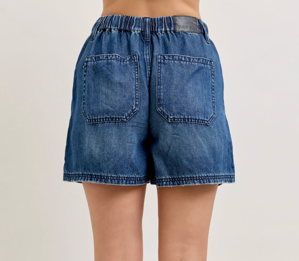 Judy Blue Dk. Blue Baggy Lightweight Shorts