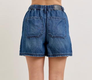 Judy Blue Dk. Blue Baggy Lightweight Shorts