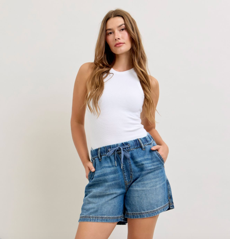 Judy Blue Med. Blue Baggy Lightweight Shorts