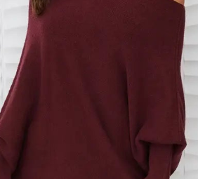 Crew Neck Batwing Sleeve Knit Top