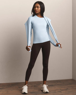 Strata Long Sleeve in Frost Blue – Women's Athleisure Top by Rhone