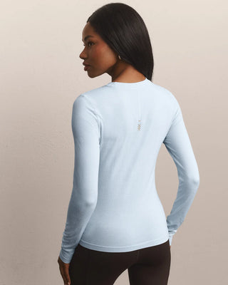 Strata Long Sleeve in Frost Blue – Women's Athleisure Top by Rhone
