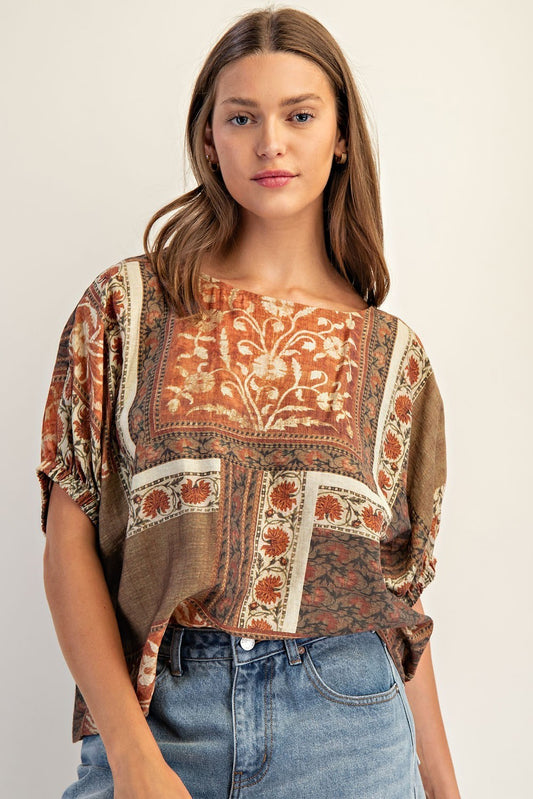 Floral Patchwork Top