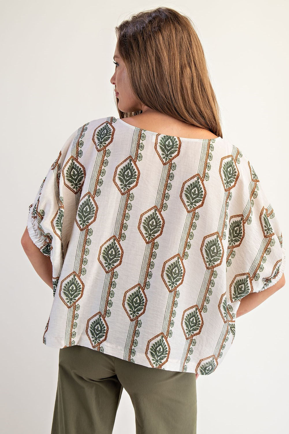 Geometric Floral Printed Blouse