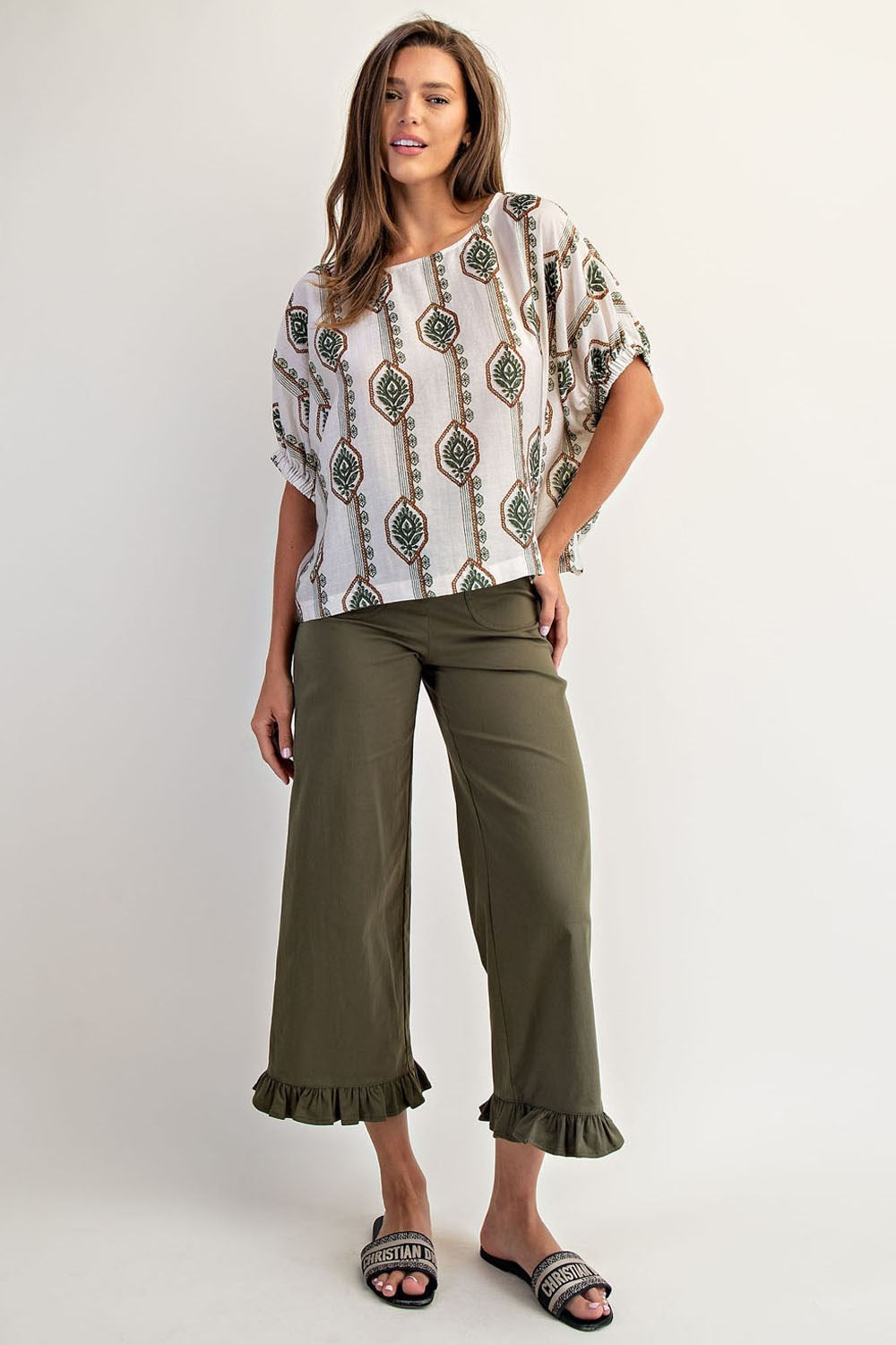 Geometric Floral Printed Blouse