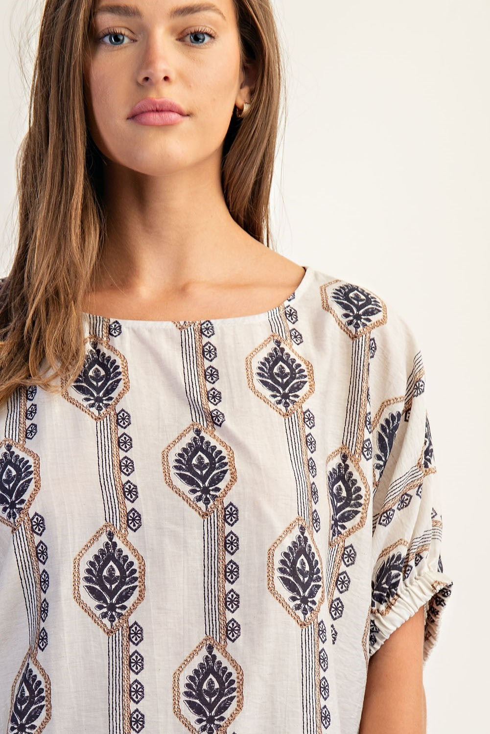 Geometric Floral Printed Blouse