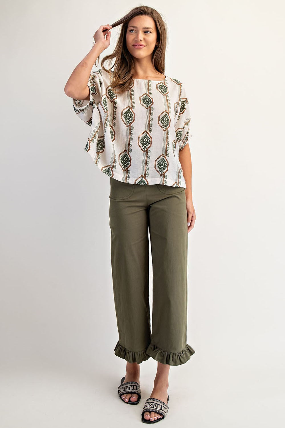 Geometric Floral Printed Blouse