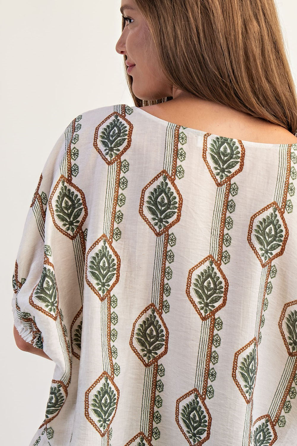 Geometric Floral Printed Blouse