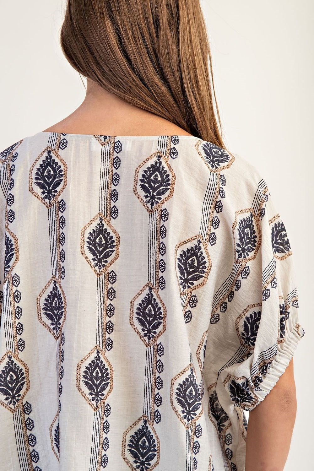 Geometric Floral Printed Blouse