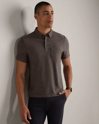 WFH Polo in Foggy Taupe Heather