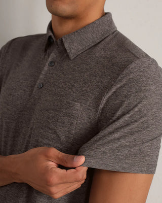 WFH Polo in Foggy Taupe Heather