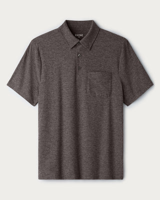 WFH Polo in Foggy Taupe Heather