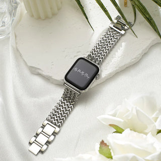 Mermaid Stainless Steel Apple Strap in Silver Gem