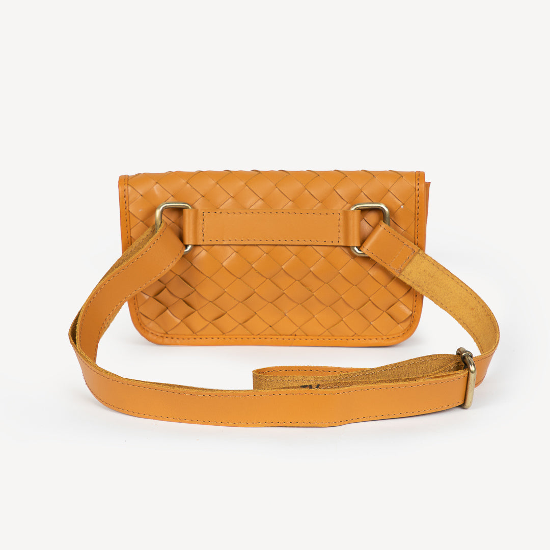 Woven Belt Bag in Honey