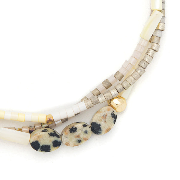 Mixed Media Bracelet - Joy/Dalmatian Jasper/Gold