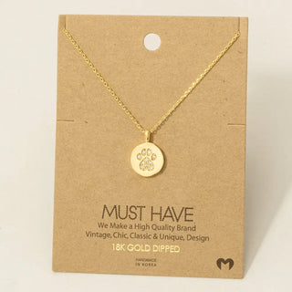 Gold Dipped Dog Paw Necklace