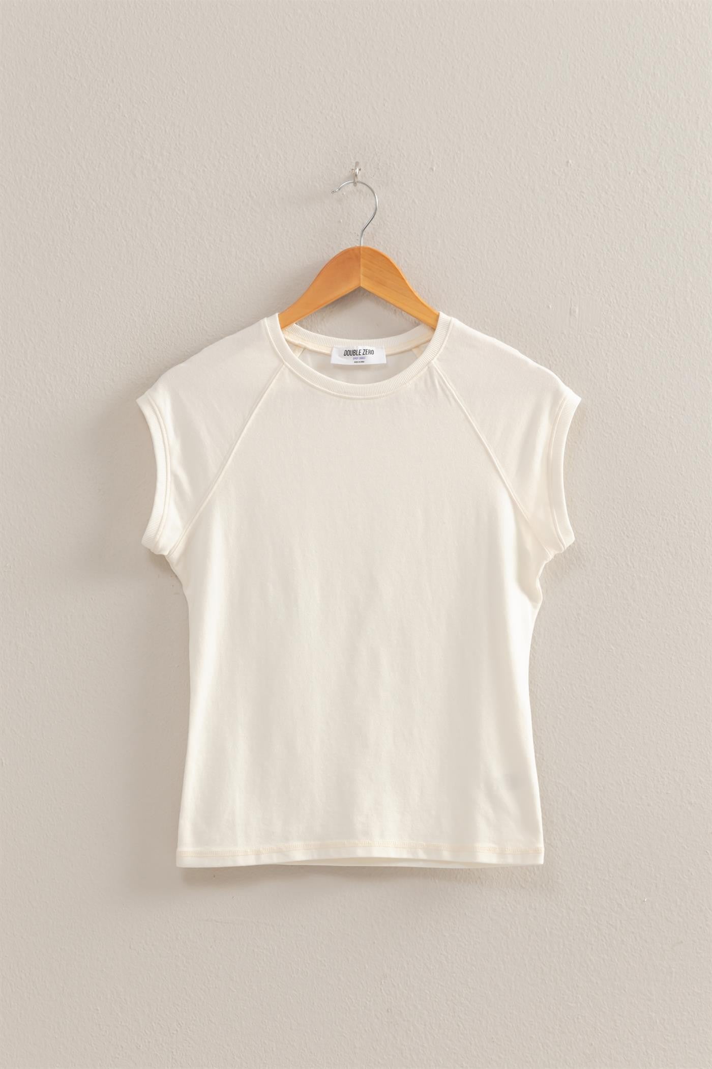 Basic Raglan Cap Sleeve Top