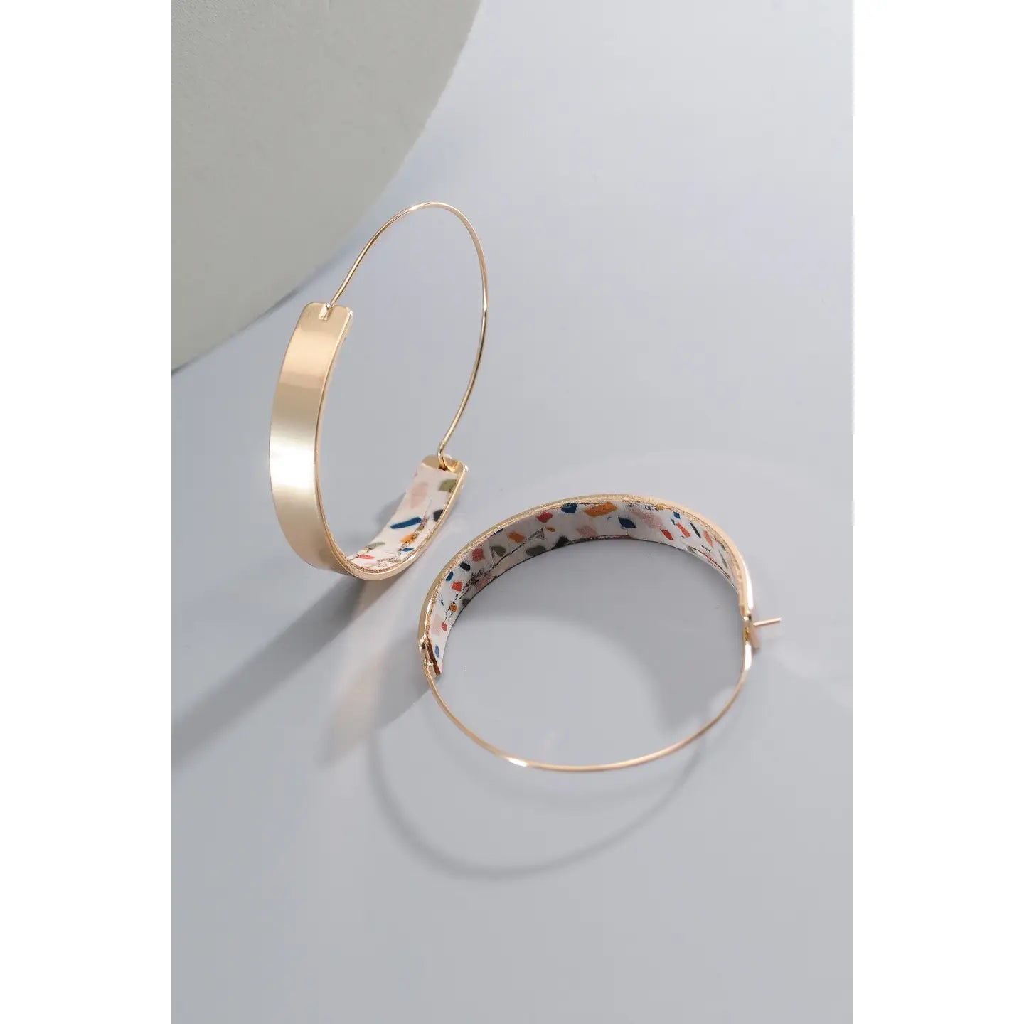 Brass Wire Cork Print Earrings