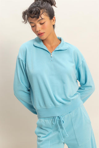 Half-zip Burnout French Terry Pullover