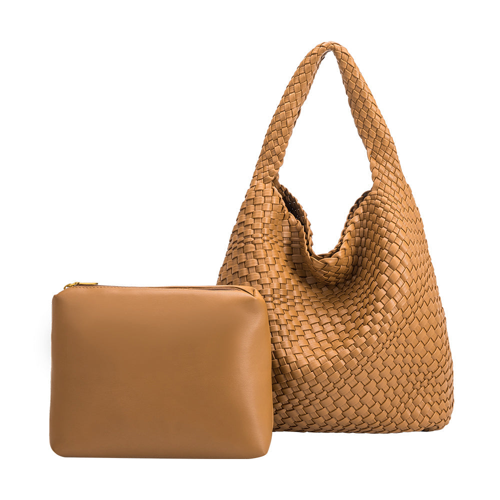 Johanna Recycled Shoulder Bag in Camel