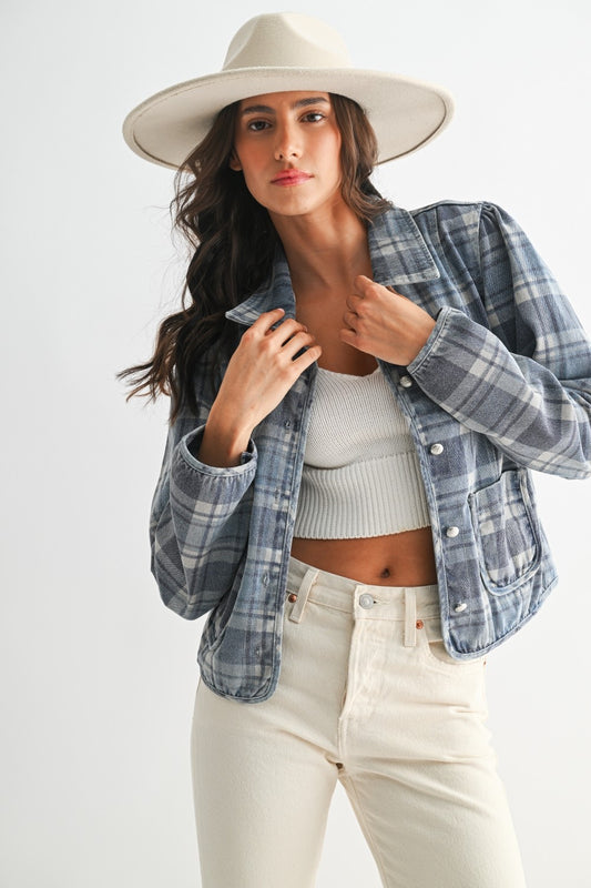Plaid Denim Jacket
