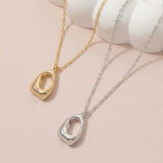 Open-Form Gold Pendant Necklace