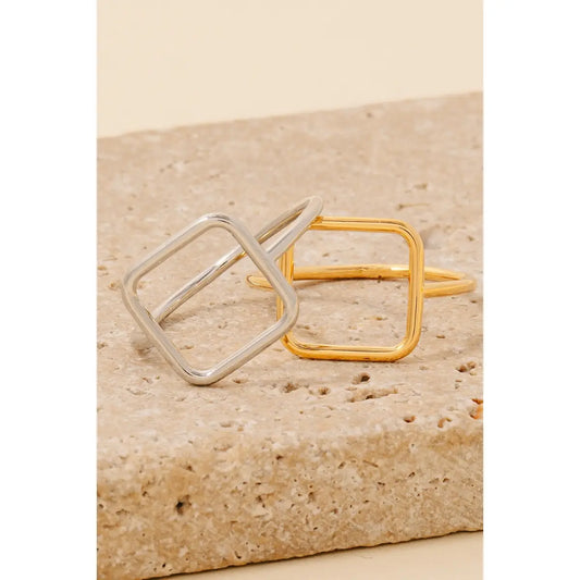 Metallic Wire Square Band Ring