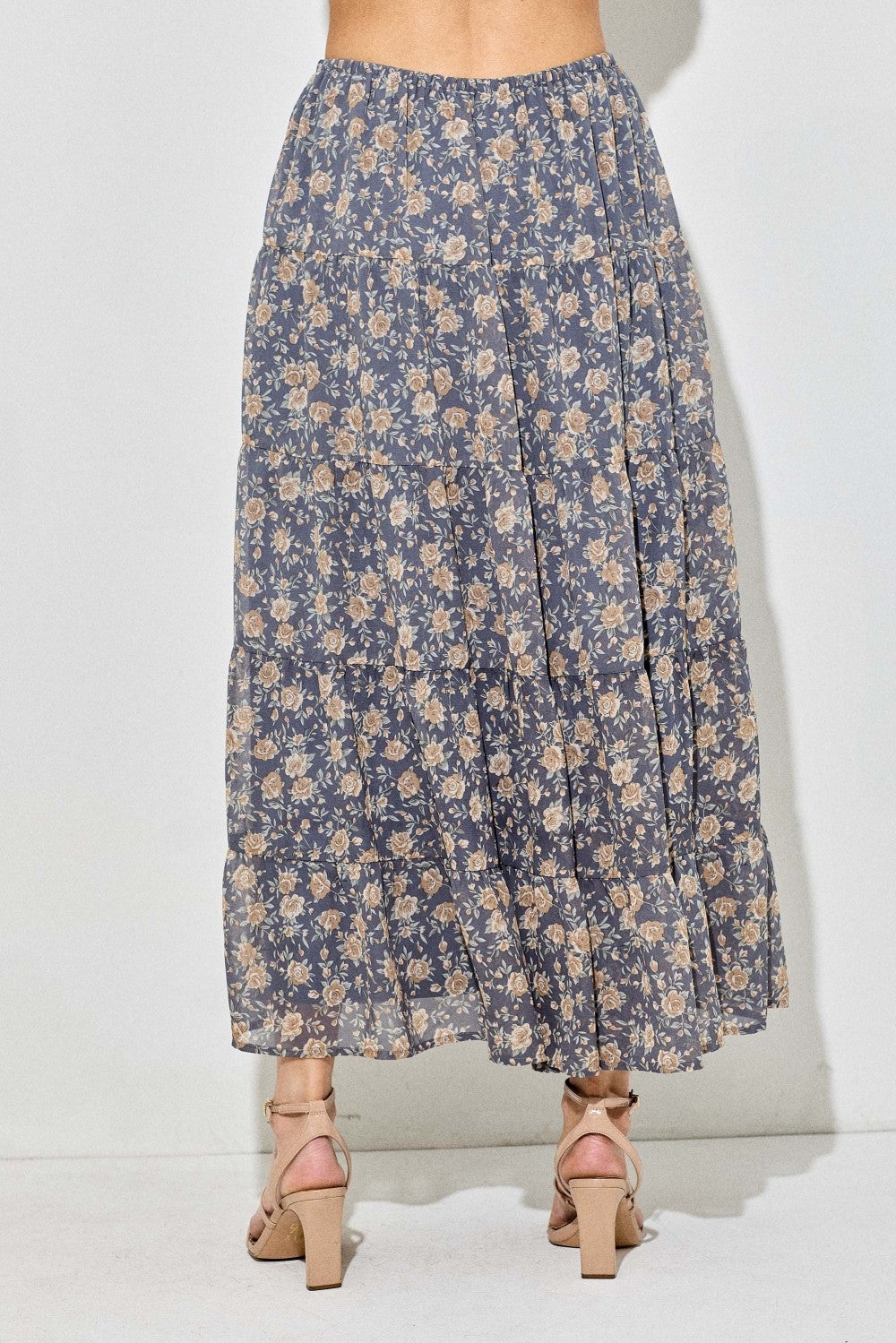 Floral Tiered Maxi Skirt