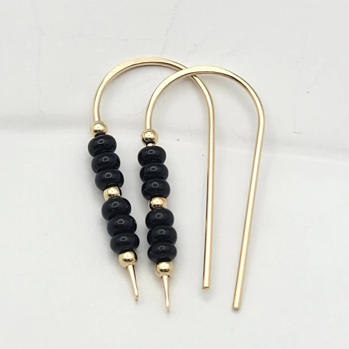 Gold & Black Threader Earrings