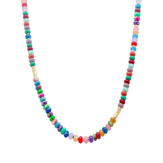 Glass Metal Mix Necklace