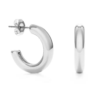 3/4" Basic Hoop Earrings in Silver