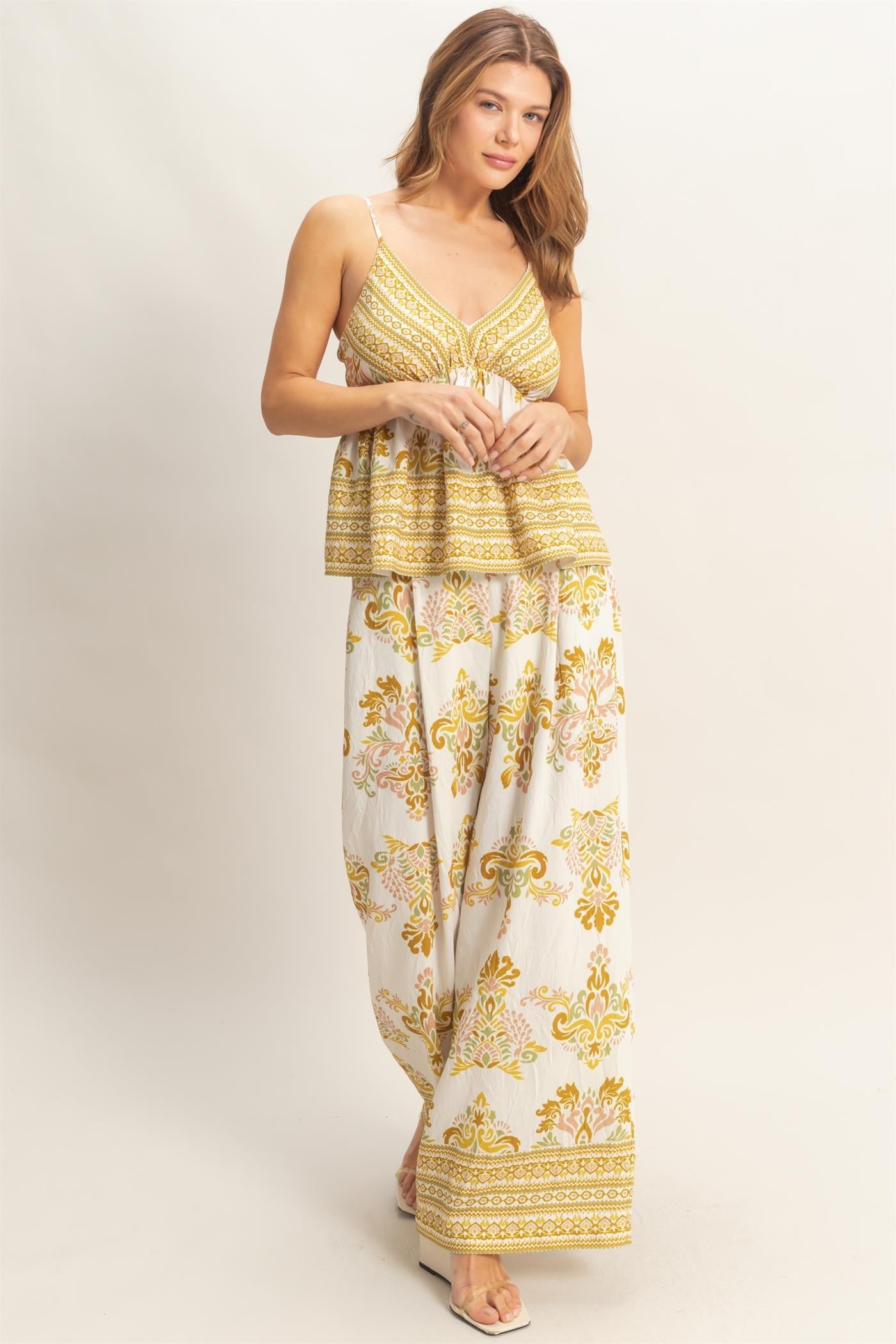 Wide-leg Printed Palazzo Pants