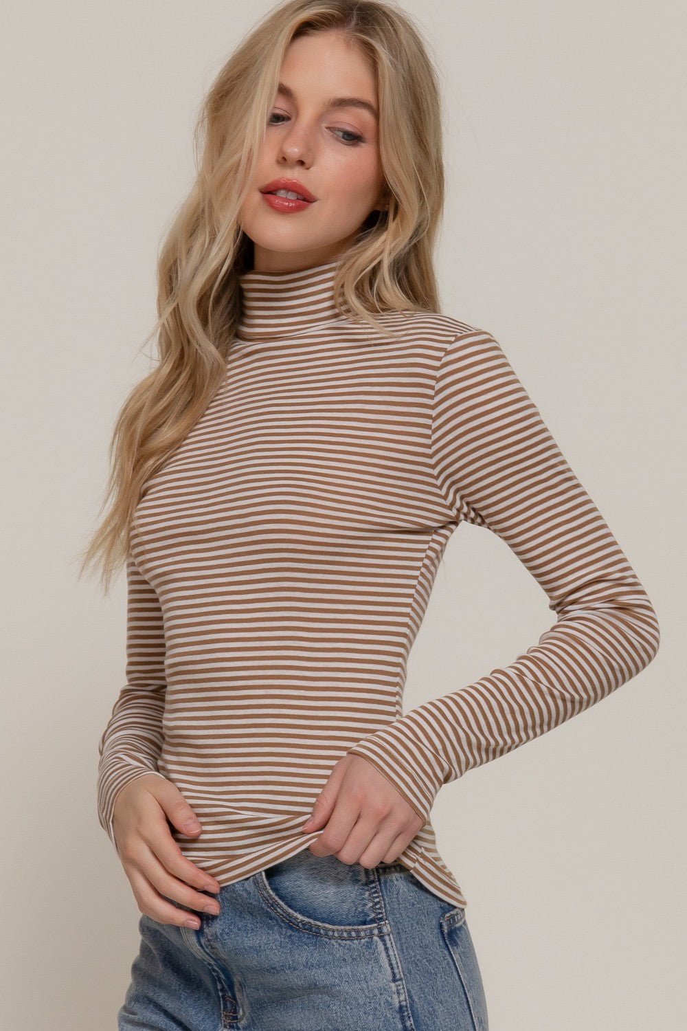 Stripe Turtleneck Top
