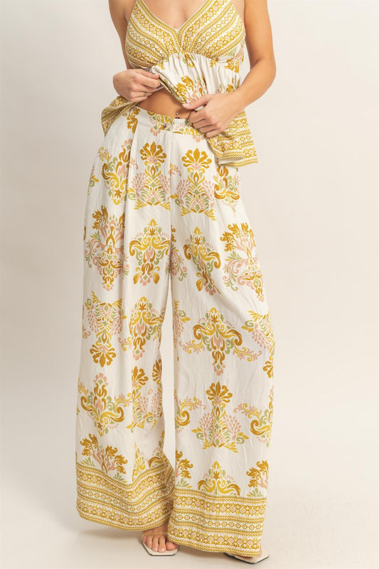 Wide-leg Printed Palazzo Pants