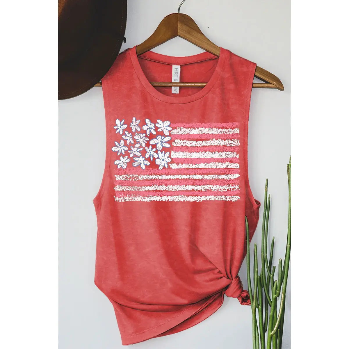 Flower USA Flag Tank in Red
