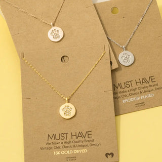 Gold Dipped Dog Paw Necklace