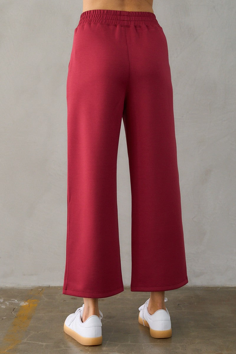 Soft Scuba Casual Pants in Dk. Rose