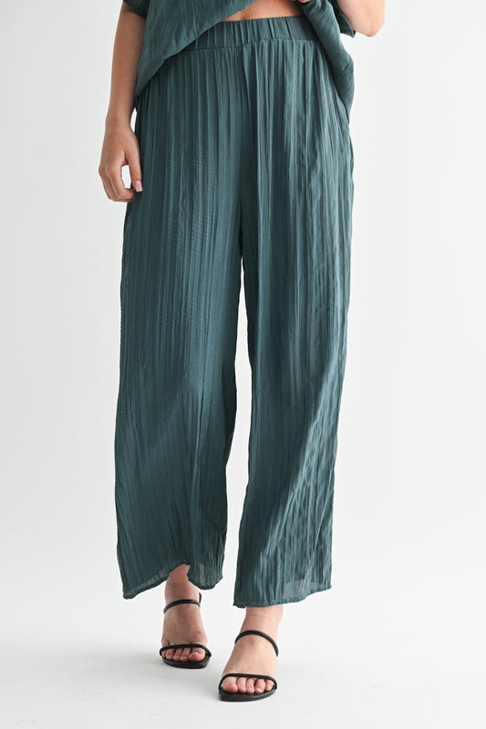 Crinkle Pants in Hunter Green