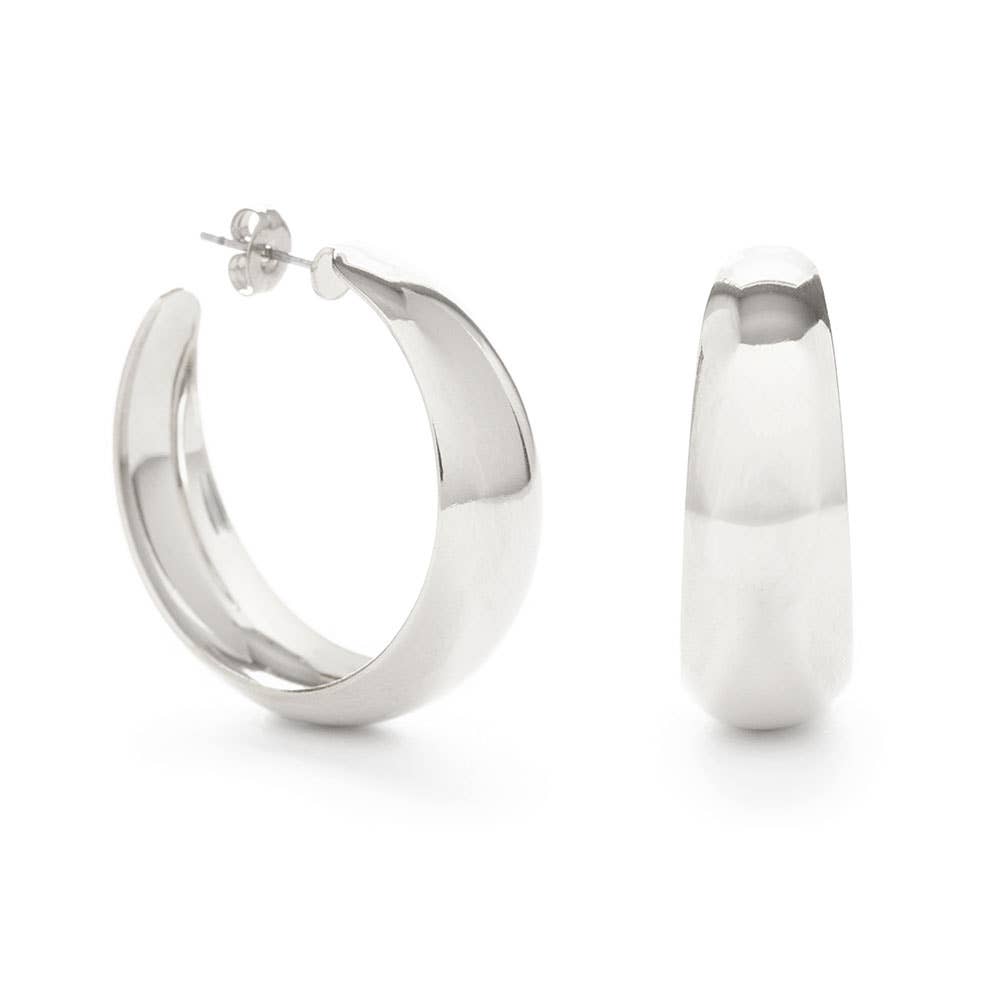 Angie Vintage Hoops Medium - Silver