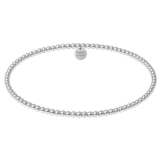 Classic 2mm Sterling Silver Beaded Bracelet