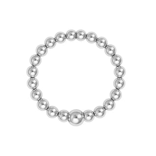 Classic 2mm Beaded Stretchy Ring in SS