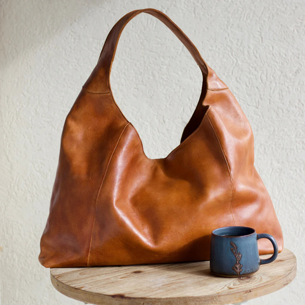 Lyndsey Tote Shoulder Bag in Cognac