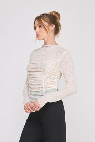 Lace Embellished Top in Natural