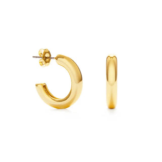 3/4" Basic Hoop Earrings in Gold