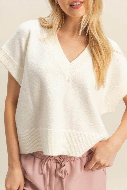 Oversized V-neck Sweater Vest