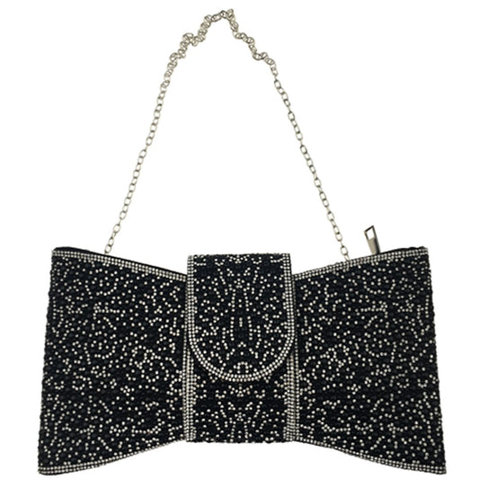 Rhinestone Bow Clutch