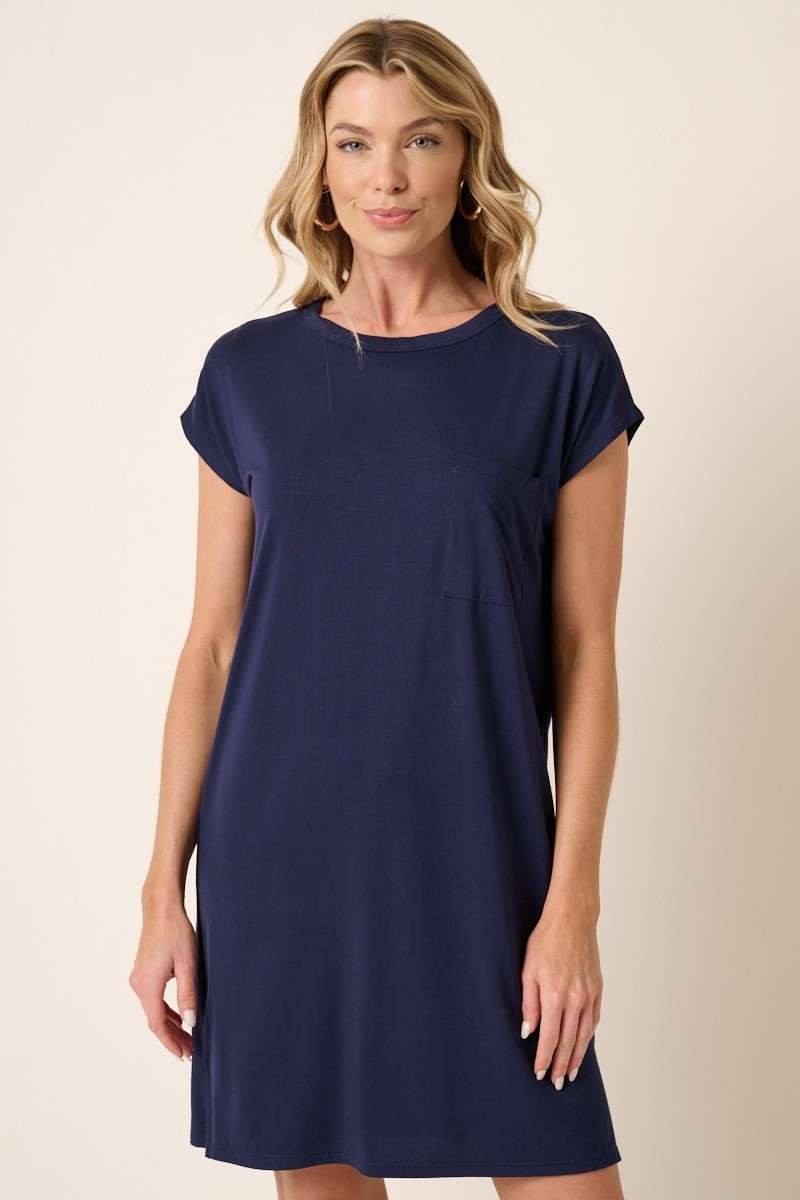Bamboo Pocket Dolman Sleeve Mini Dress