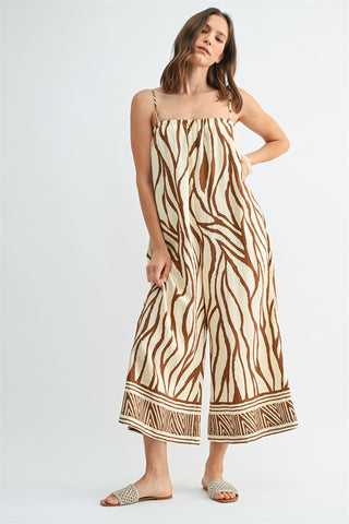 Border Print Jumpsuit