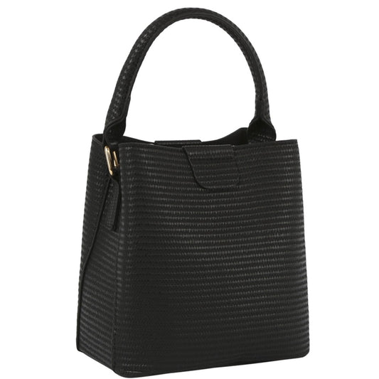 Top Handle Textured Bag in Black