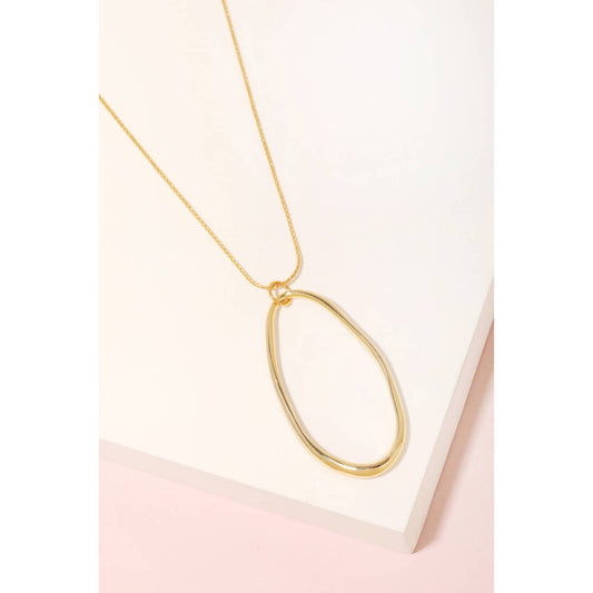 Oval Cutout Pendant Necklace